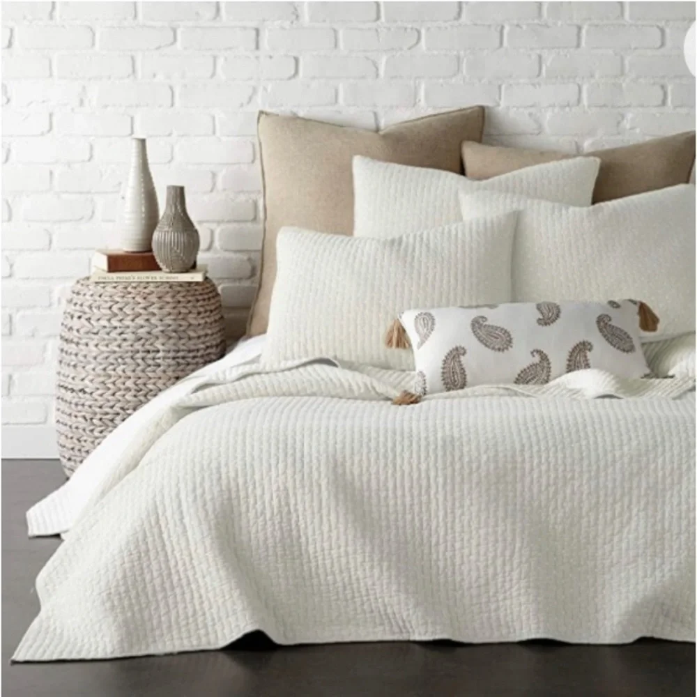 Levtex Home The Industrial Shop Solid Quilt and Sham Bedding Set Cream King